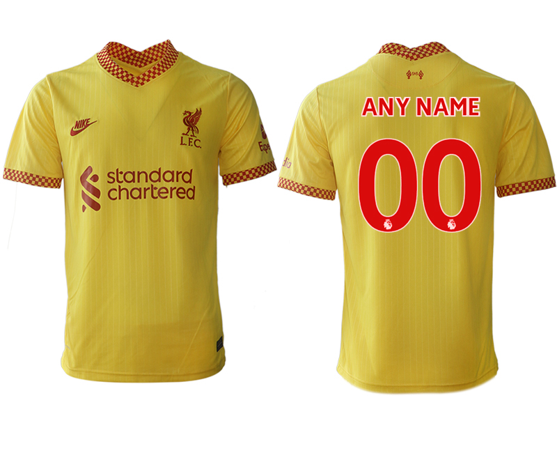 Cheap Men 2021-2022 Club Liverpool Second away aaa version yellow customized Soccer Jersey